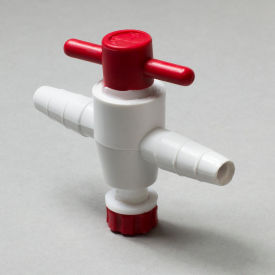SP Bel-Art Two-Way Stopcock for 1/4" to " Tubing, 4mm Bore, PTFE