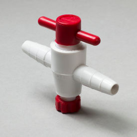SP Bel-Art Two-Way Stopcock for 1/4" to " Tubing, 2mm Bore, PTFE