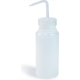 Wide-Mouth 500ml (16oz) Polyethylene Wash Bottles, Natural PP Cap, 53mm Closure 6Pk