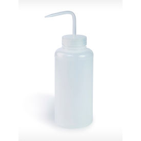 Wide-Mouth 1000ml (32oz) Polyethylene Wash Bottles, Natural PP Cap, 53mm Closure 3Pk