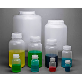 Wide-Mouth 1000ml Polyethylene Bottles Heavy Duty Closure 6Pk