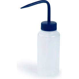 Wide-Mouth 250ml (8oz) Wash Bottles, Blue Cap, 38mm Closure 6Pk