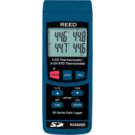 Data Logging Thermometer, 4-Ch Thermocouple, 2-Ch Rtd