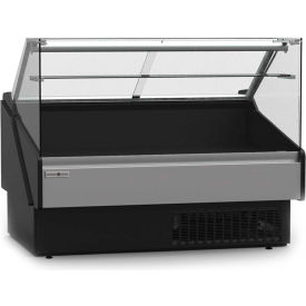 Curved Glass Packaged Meat Deli Case with Rear Storage, 77-1/2"W x 43-3/8"D x 47-1/4"H