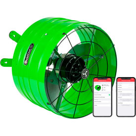 Smart Attic Gable Fan, 120V, 2800 CFM, Green, 3 Speed, 16" Diameter