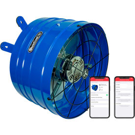 Professional Smart Attic Gable Fan, 120V, 1945 CFM, Blue, 2 Speed, 16" Diameter