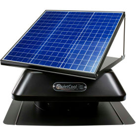 Solar Attic Roof Mount Fan, 120V, 1092 CFM, Black, 14" Diameter