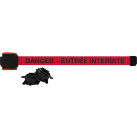 Magnetic Wall Mount "DANGER ENTRE INTERDITE" Banner, 30' Red