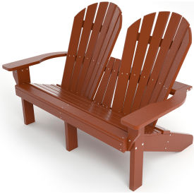 Recycled Plastic Riviera 2-Seat Adirondack Chair, Brown