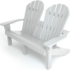 Recycled Plastic Riviera 2-Seat Adirondack Chair, White