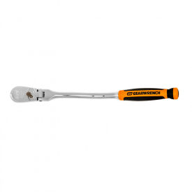 90 Tooth Dual Material Offset Flex Head Teardrop Ratchet with 3/8" Drive, 12-1/4" Length