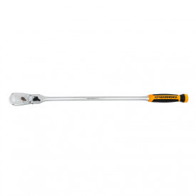 90 Tooth Dual Material Locking Flex Head Teardrop Ratchet with 1/2" Drive Tang, 24" Length