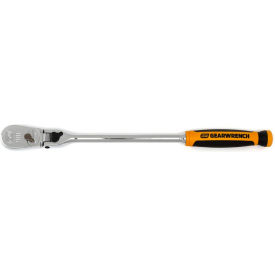90 Tooth Dual Material Locking Flex Head Teardrop Ratchet with 3/8" Drive, 13"L