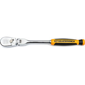 90 Tooth Dual Material Flex Head Teardrop Ratchet with 1/4" Drive Tang, 8"L
