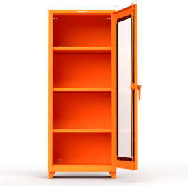 Clear View Industrial Cabinet with 1 Door, 30"W x 24"D x 75"H, All-Welded, Orange