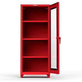 Heavy Duty Clear View Industrial Cabinet with 1 Door, 30"W x 24"D x 75"H, All-Welded, Red