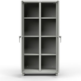 Heavy Duty Double Shift Storage Cabinet, 14 Gauge, 36"W x 24"D x 75"H, Gray