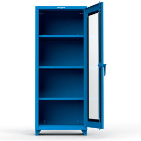 Heavy Duty Clear View Industrial Cabinet with 1 Door, 30"W x 24"D x 75"H, All-Welded, Blue