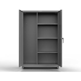 Industrial Broom Janitorial Cabinet, 36"W x 24"D x 75"H, All-Welded, Yellow