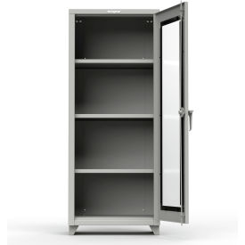 Heavy Duty Clear View Industrial Cabinet w/ 1 Door, 30"W x 24"D x 75"H, All-Welded, Gray