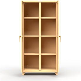 Stronghold Heavy Duty Double Shift Storage Cabinet, 14 Gauge, 36"W x 24"D x 75"H, Beige