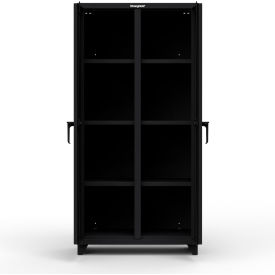 Heavy Duty Double Shift Storage Cabinet, 14 Gauge, 36"W x 24"D x 75"H, Black