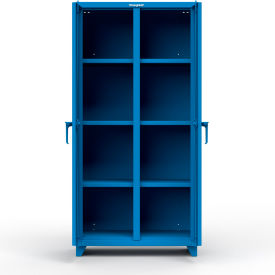 Heavy Duty Double Shift Storage Cabinet, 14 Gauge, 36"W x 24"D x 75"H, Blue