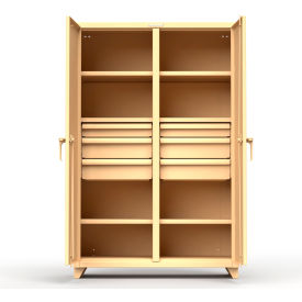Heavy Duty Double Shift Storage Cabinet w/ 6 Drawers, 14 Gauge, 48"W x 24"D x 75"H, Beige