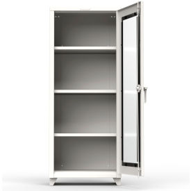 Heavy Duty Clear View Industrial Cabinet with 1 Door, 30"W x 24"D x 75"H, All-Welded, White