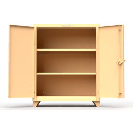 Heavy Duty Counter Height Industrial Storage Cabinet, 14 Gauge, 36"W x 24"D x 45"H, Beige