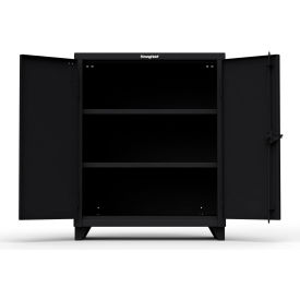 Stronghold Heavy Duty Counter Height Industrial Storage Cabinet, 36"W x 24"D x 45"H, Black