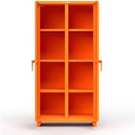 Heavy Duty Double Shift Storage Cabinet, 14 Gauge, 36"W x 24"D x 75"H, Orange