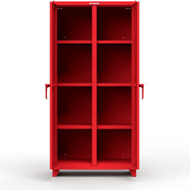 Heavy Duty Double Shift Storage Cabinet, 14 Gauge, 36"W x 24"D x 75"H, Red