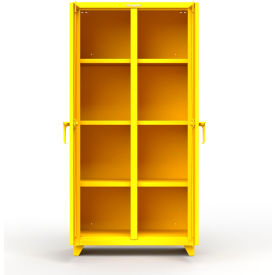 Heavy Duty Double Shift Storage Cabinet, 14 Gauge, 36"W x 24"D x 75"H, Yellow