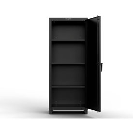 Heavy Duty Industrial Storage Cabinet w/ Single Door, 14 Gauge, 30"W x 24"D x 75"H, Black