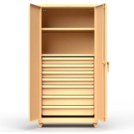 Heavy Duty Industrial Storage Cabinet with 7 Drawers, 14 Gauge, 36"W x 24"D x 75"H, Beige