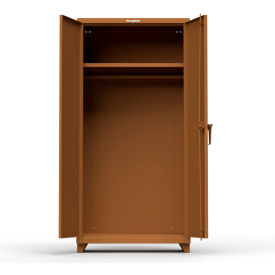 Industrial Uniform Cabinet with Full Width Rod 36"W x 24"D x 75"H , Brown