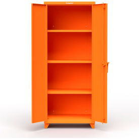 Heavy Duty Industrial Storage Cabinet, 14 Gauge, 30"W x 24"D x 75"H, Orange