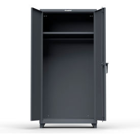 Industrial Uniform Cabinet with Full Width Rod 36"W x 24"D x 75"H , Dark Gray