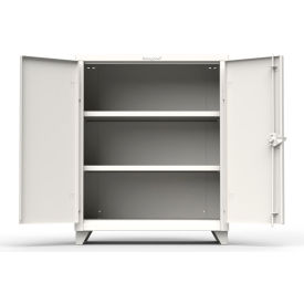 Heavy Duty Counter Height Industrial Storage Cabinet, 14 Gauge, 36"W x 24"D x 45"H, White