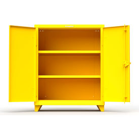 Counter Height Industrial Storage Cabinet, 14 Gauge, 36"W x 24"D x 45"H, Yellow