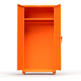 Industrial Uniform Cabinet with Full Width Rod 36"W x 24"D x 75"H , Orange