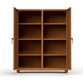 Heavy Duty Double Shift Storage Cabinet, 14 Gauge, 60"W x 24"D x 75"H, Brown