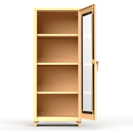 Heavy Duty Clear View Industrial Cabinet with 1 Door, 30"W x 24"D x 75"H, All-Welded, Beige
