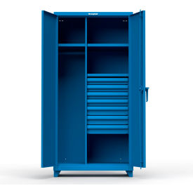 Industrial Uniform Cabinet with 7 Drawers 36"W x 24"D x 75"H , Blue