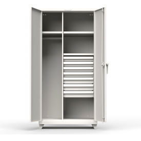 Industrial Uniform Cabinet with 7 Drawers 36"W x 24"D x 75"H , White