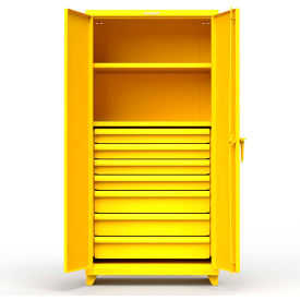 Heavy Duty Industrial Storage Cabinet w/ 7 Drawers, 14 Gauge, 36"W x 24"D x 75"H, Yellow
