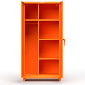Industrial Uniform Cabinet with 4 Shelves 36"W x 24"D x 75"H , Orange