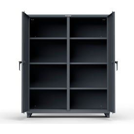 Heavy Duty Double Shift Storage Cabinet, 14 Gauge, 60"W x 24"D x 75"H, Dark Gray