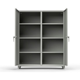 Heavy Duty Double Shift Storage Cabinet, 14 Gauge, 60"W x 24"D x 75"H, Gray